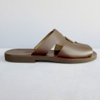 Mens Leather Cut Out Sandals with Metallic Studs