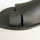 Mens Classic Wide Cutout Sandals with Toe Ring and Jagged Edges