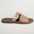 Mens Classic Wide Cutout Mules with Buckle