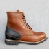 Mens 6 Inch Handmade Cowhide  Leather Boots With Leather Patches