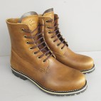 Mens 6 Inch Handmade Cowhide  Leather Boots With Bare Collar
