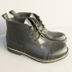 Mens 3 Inch Handmade Cowhide  Leather Boots With Leather Patches