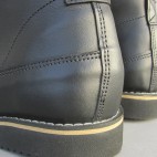 Mens 3 Inch Handmade Cowhide  Leather Boots With Leather Patches